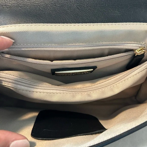 VALENTINO-AUTHENTIC • Black and Gold Shoulder/Crossbody Bag • Medium - Picture 9 of 13